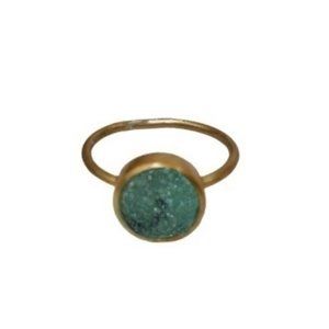 Minimalist Teal Bezel Ring